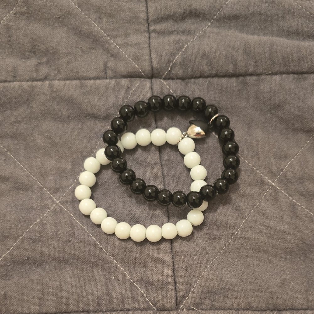 Black and White Beaded Bracelets